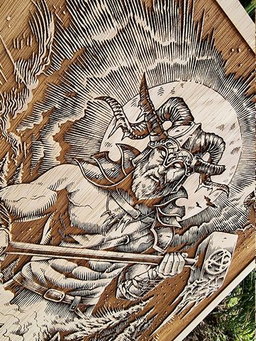 CHERNOBOG DÉCORATION MURALE, BOIS 30X40CM