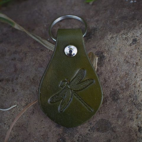 LIBELLULE, PORTE-CLÉS, CUIR