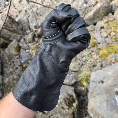 GANTS HISTORIQUES SHERMIRE EN CUIR, NOIRS