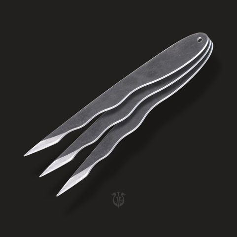 FLAMED BLADE, PROFESSIONAL THROWING KNIVES - 3X SET
