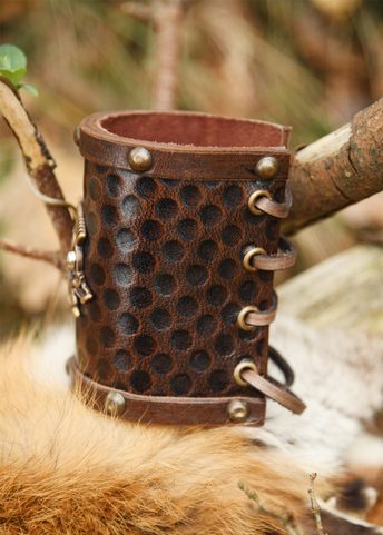 PICTISH BOAR, LEATHER MUZZLE AND BRASS