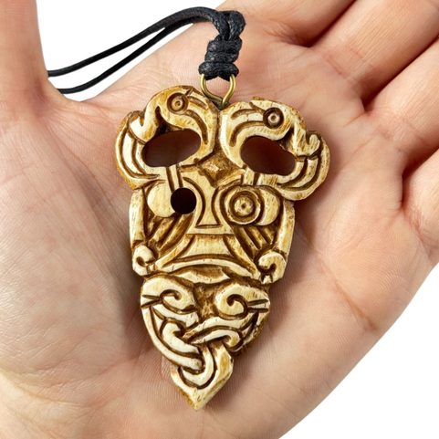 ODIN, PENDANT, CARVED, HORN
