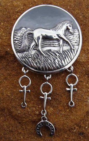 HORSE PENDANT WITH ENAMEL, AG 925