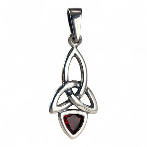 KIRA, SILVER PENDANT, GARNET