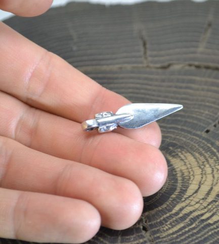 VENDEL SPEAR WITH BEAR, STERLING SILVER PENDANT
