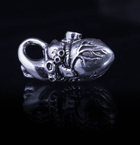 COEUR ANATOMIQUE, PENDENTIF, ARGENT 925