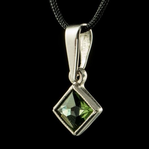 NEREA, MOLDAVITE PENDANT, SILVER 925