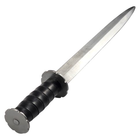 RONDEL OR BOLLOCK DAGGER KUTTENBERG, 14TH CENTURY, BLUNT REPLICA, BLACK