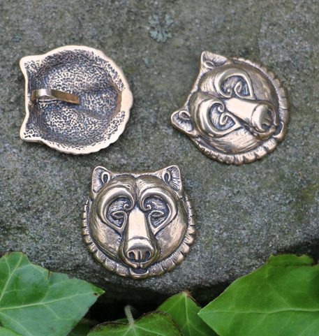 BÄR, KOPF, ANHÄNGER, BRONZE