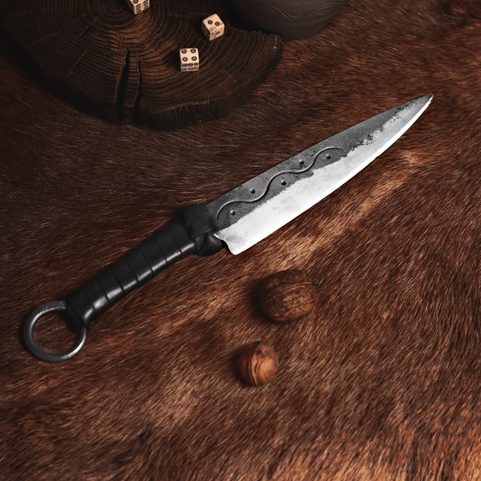CRUACHAN, CELTIC HAND FORGED KNIFE BROWN