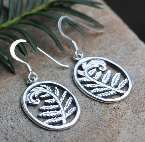 FOUGÈRE, BOUCLES D'OREILLES EN ARGENT