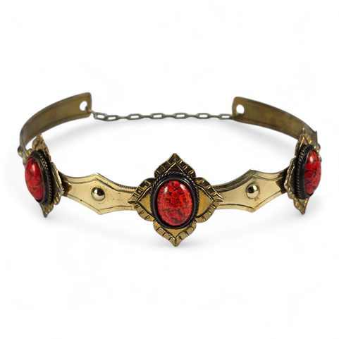 MEDIEVAL CROWN, BRASS, GLASS