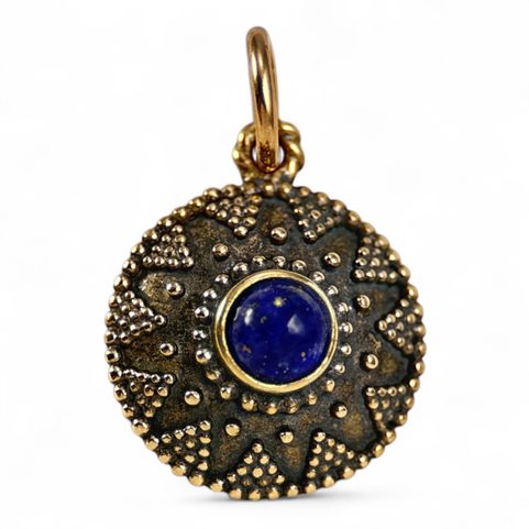 ISOLDA, LAPIS, BRONZE PENDANT