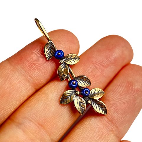 BLUEBERRIES, PENDANT, BRONZE