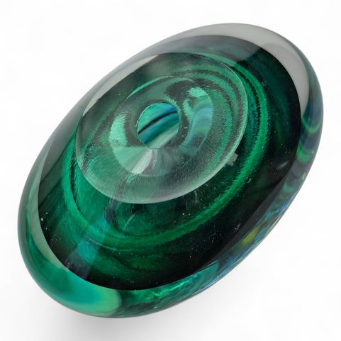 GLAS BRIEFBESCHWERER STEIN, GRÜN