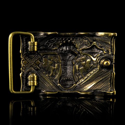 STEEL FIST, BELT BUCKLE, BRASS