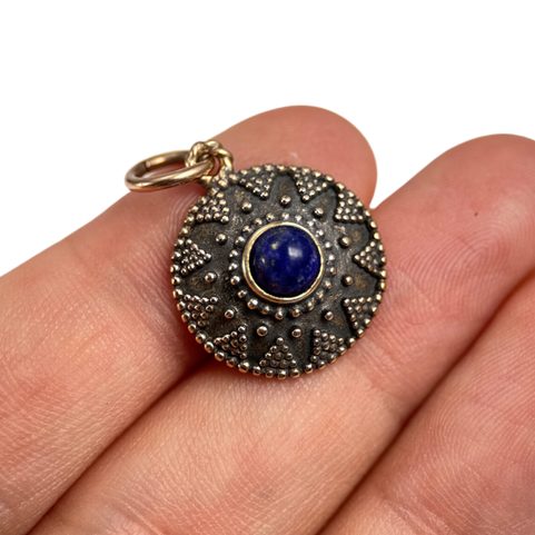 ISOLDA, LAPIS, BRONZE PENDANT