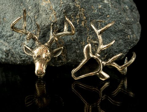 DEER HEAD, PENDANT, BRONZE