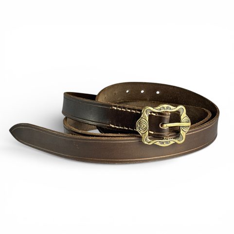 RENAISSANCE LEATHER BELT, BROWN