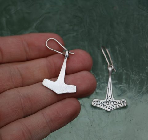 THOR'S HAMMER, SILVER EARRINGS