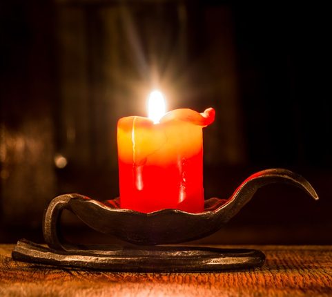 LEAF, FORGED CANDLESTICK