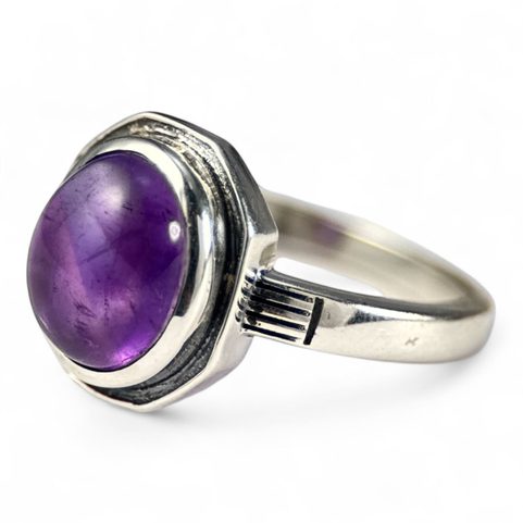 MEDIEVAL SILVER RING, AMETHYST, AG 925/1000