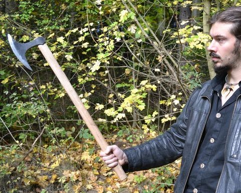 HAND FORGED SLAVIC AXE, REPLICA, ISLAND OF LEDNICA, POLAND, XI. CENTURY