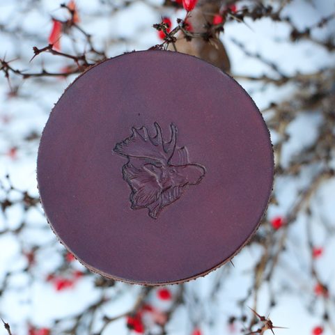 MOOSE - LEATHER COASTER