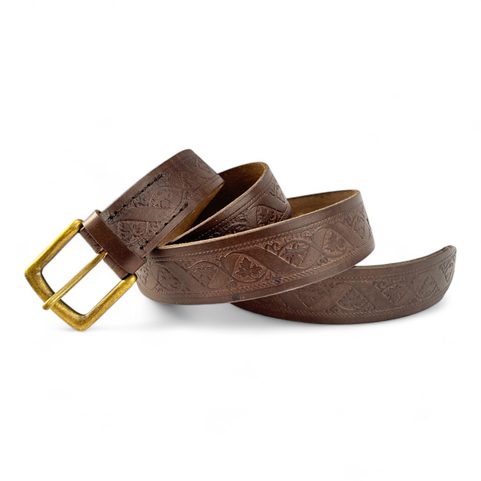 FLEUR MEDIEVAL MOTIF, LEATHER BELT