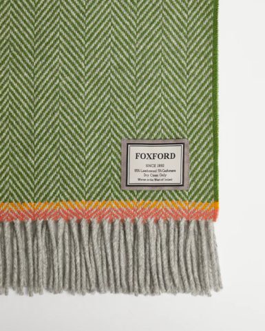 PLAID EN CACHEMIRE ET LAINE D'AGNEAU FOXFORD BARROW, IRLANDE