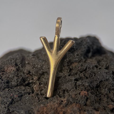 ALGIZ, BRONZE PENDANT