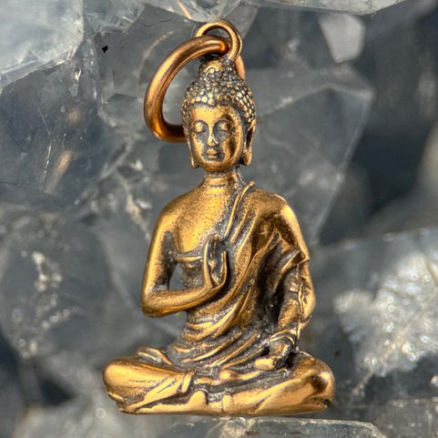 BUDDHA, ČAKROVÝ PŘÍVĚŠEK, BRONZ
