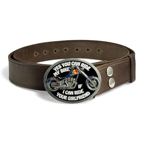 LEATHER BELT WITH BUCKLE CHANGE SYSTEM, BROWN