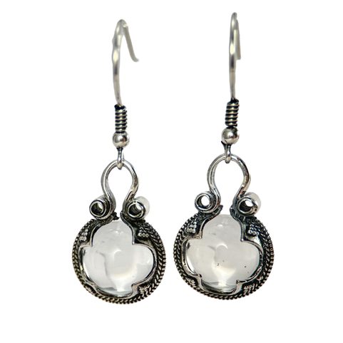 GOTLAND CRYSTAL BALL EARRINGS, AG 925