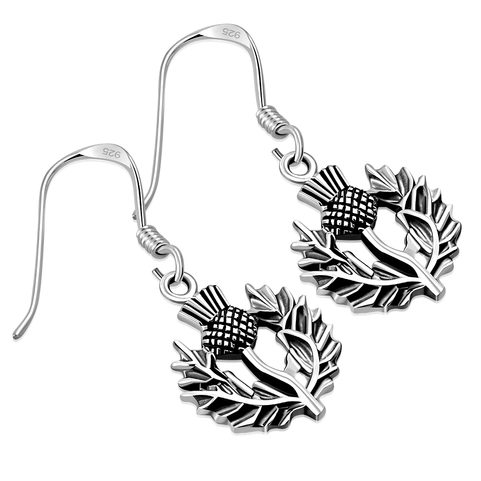 SCOTTISH THISTLE, EARRINGS, SILVER 925/1000