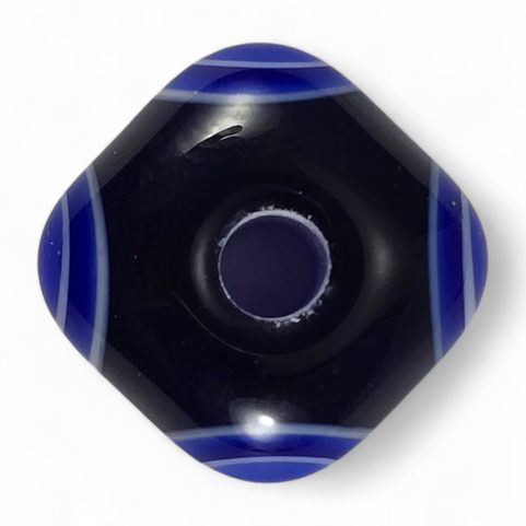 PERLE CELTIQUE EN VERRE À DÉCOR OCULÉ, RÉPLIQUE, BLEUE