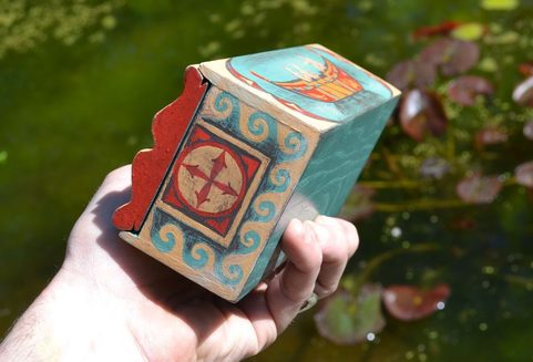 NEPTUNUS, ANCIENT ROME WOODEN BOX, REPLICA