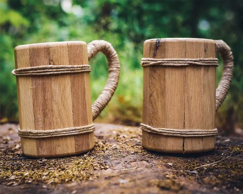 WOODEN TANKARD, OAK