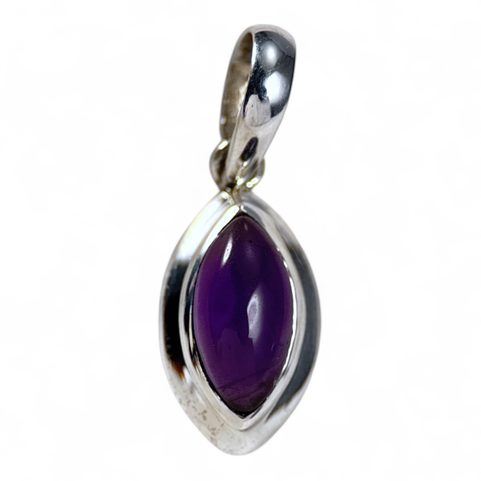 CAT'S EYE, SILVER PENDANT, AMETHYST AG 925/1000