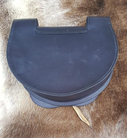 SAC DE CEINTURE EN CUIR AVEC ANTLERIE, NOIR