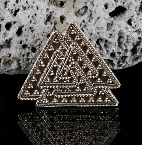 VALKNUT, VIKING TALISMAN, PENDANT, BRONZE