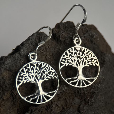 ARBRE DE VIE, BOUCLES D'OREILLES EN ARGENT 925/1000