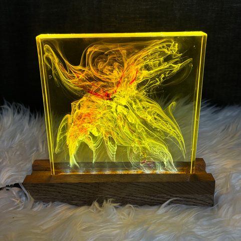 PANEL LED LAMP, WOOD AND RESIN