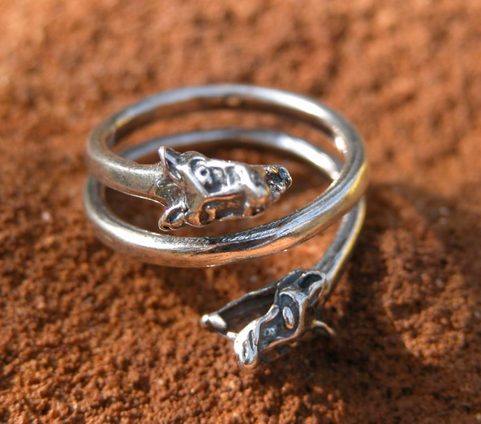 SILVER VIKING RING - WOLF