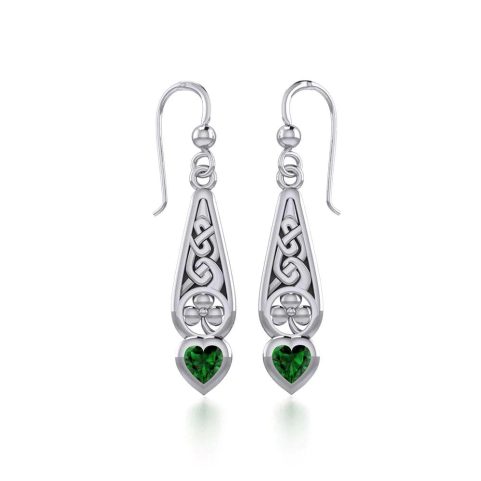 BOUCLES D'OREILLES TRÈFLE EN ARGENT AVEC NŒUDS CELTIQUES