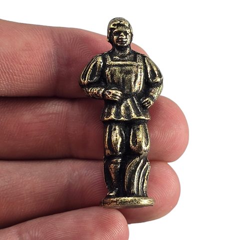 PEASANT, FIGURINE, ZINC, ANT. BRASS