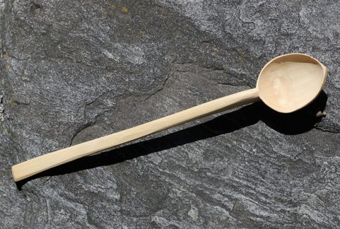 HAND CARVED SPOON, LONG