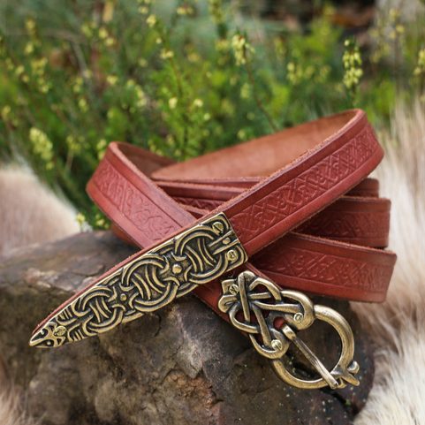 BORRE VIKING BELT EMBOSSED BROWN