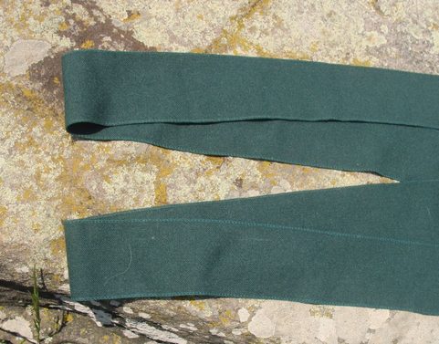 GREEN WOOLEN SHOE BELTS FOR VIKING OR SLAVIC COSTUME, PAIR