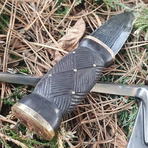 SGIAN DUBH, SCOTTISH KNIFE - DAMASCUS STEEL